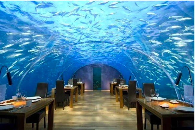 Ithaa Undersea Restaurant at the Conrad Maldives Rangali Island resort
