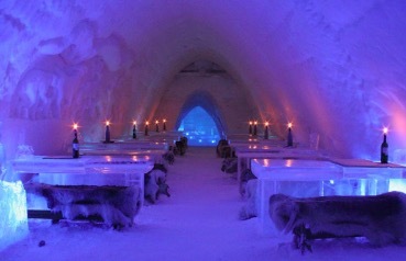 Ice Restaurant at Lapland Hotels SnowVillage in Finland