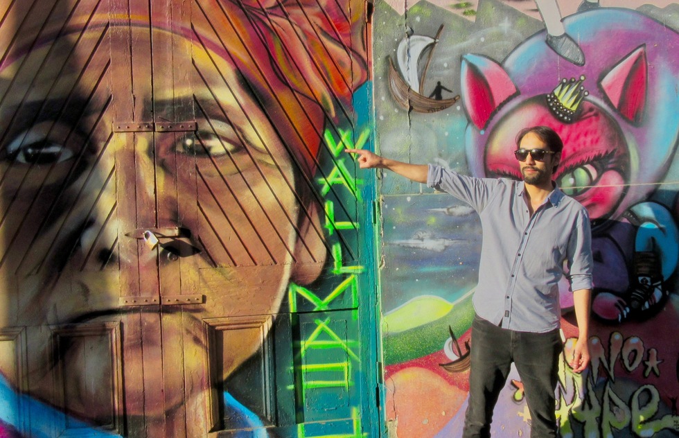 Guide Juan Astorga leads a street art tour in Valparaíso, Chile.