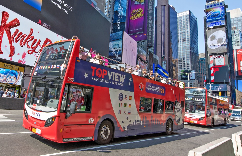 Double-decker buses in New York City