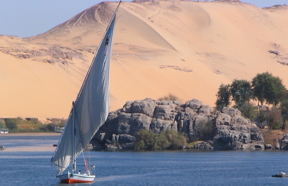 The Nile river in Aswan, Egypt