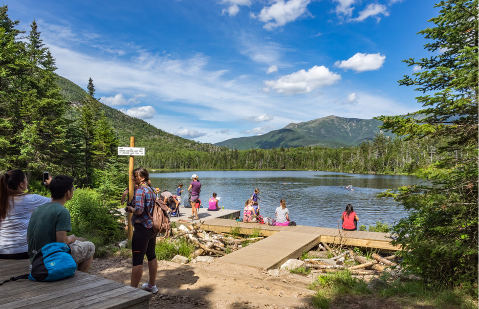 Lonesome Lake at Franconia Notch State Park in New Hampshire