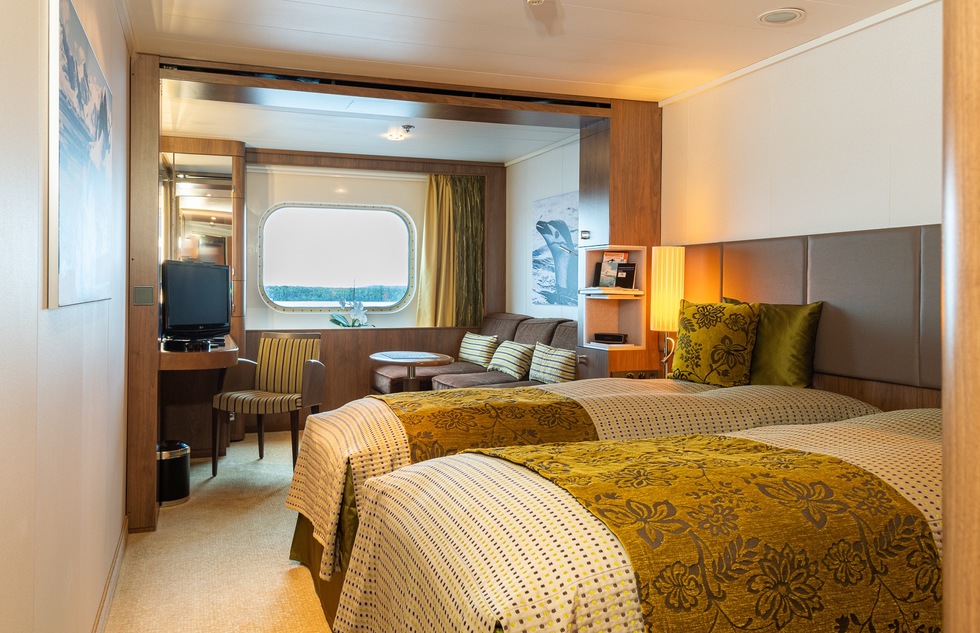 What room size and amenities to expect on board an expedition cruise