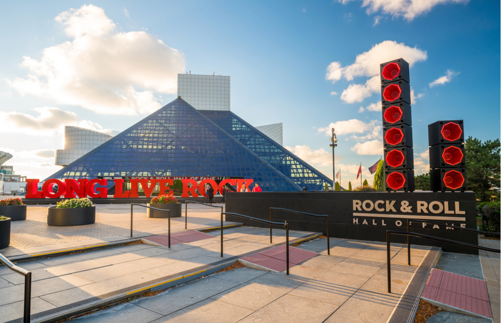 The Rock and Roll Hall of Fame and Museum in Cleveland, Ohio.