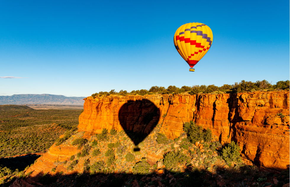 A hot air balloon in Sedona, Arizona
