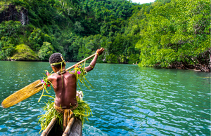 Canoeing in Papua New Guinea