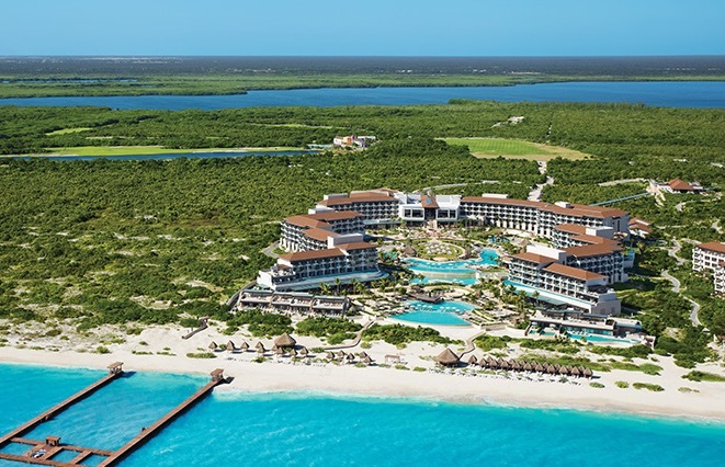 Ten miles north of Cancun, Dreams Playa Mujeres Golf & Spa Resort offers supervised kids' programs at an all-inclusive price