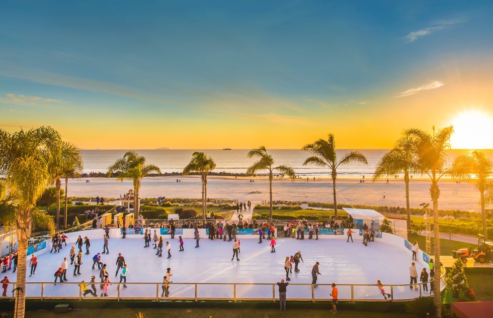 Ice skating rink at Hotel del Coronado in San Diego