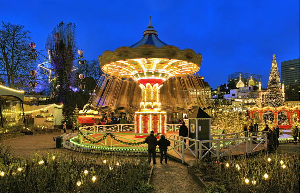 Carousel at Tivoli Gardens in Copenhagen
