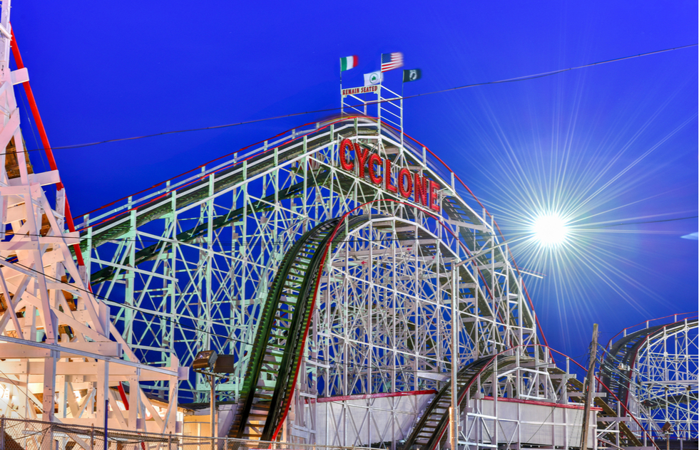 The Cyclone roller coaster in Coney Island, New York