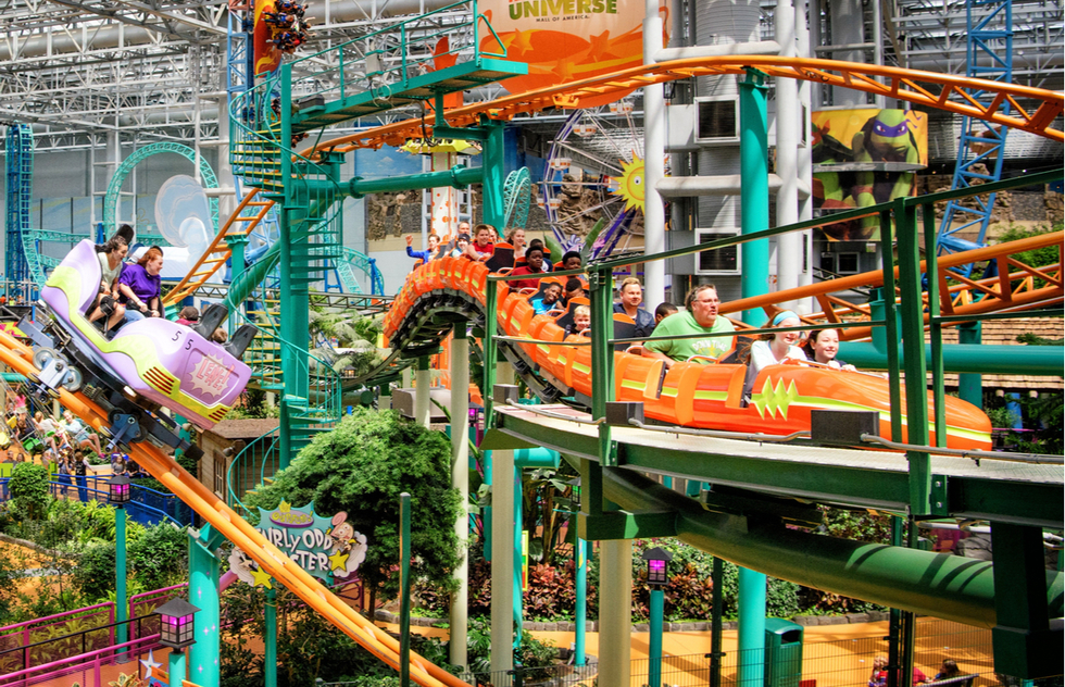 Nickelodeon Universe theme park at the Mall of America in Bloomington, Minnesota