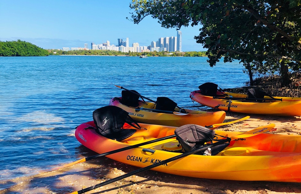 Kayaks at Oleta River State Park in Miami