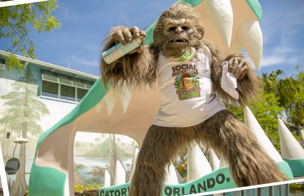 Meet Orlando’s New Safety Mascot: Social Distancing Skunk Ape at Gatorland | Frommer's