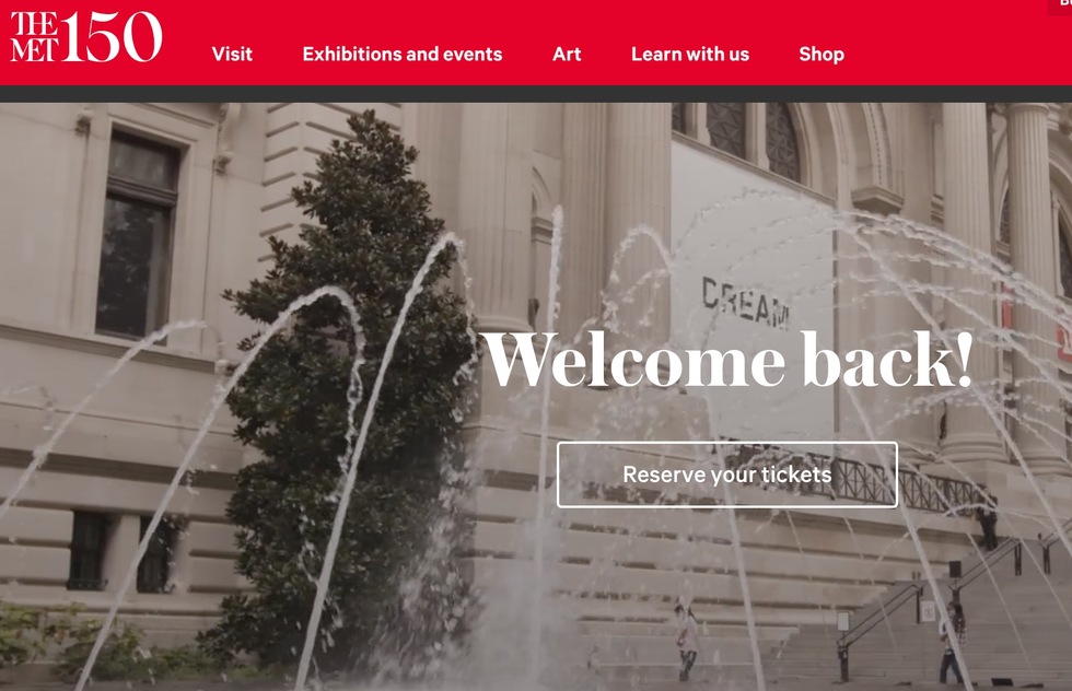 Homepage of New York City's Metropolitan Museum of Art