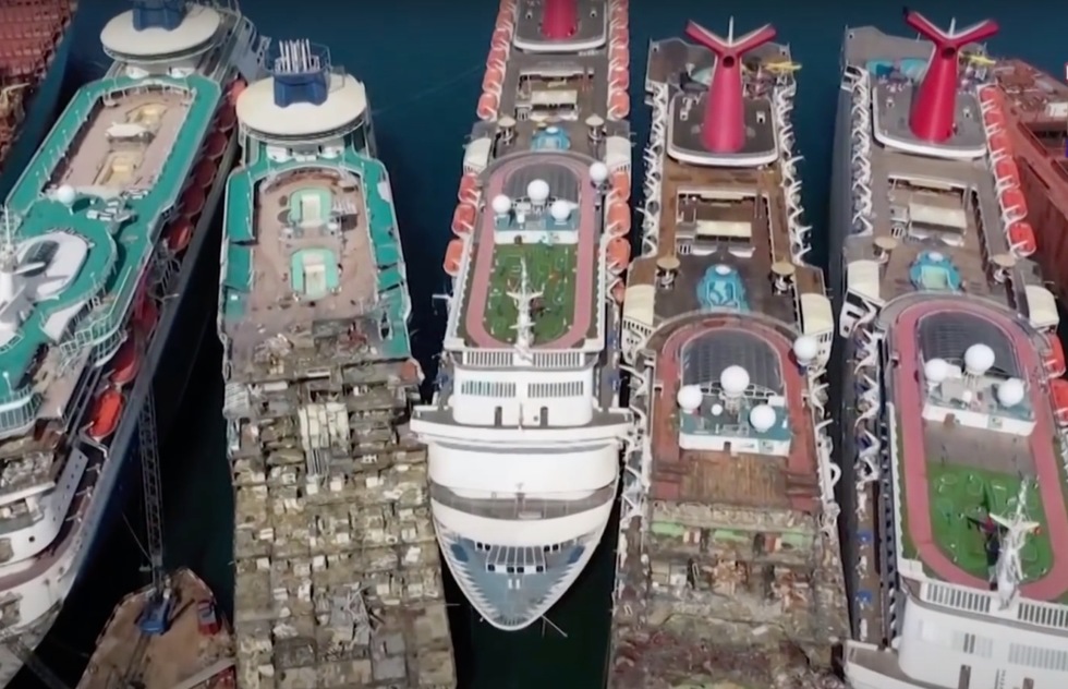 WATCH: Spectacular Drone Footage of Cruise Ships Being Scrapped in Turkey | Frommer's