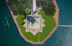 Overhead image of the Statue of Liberty in New York City