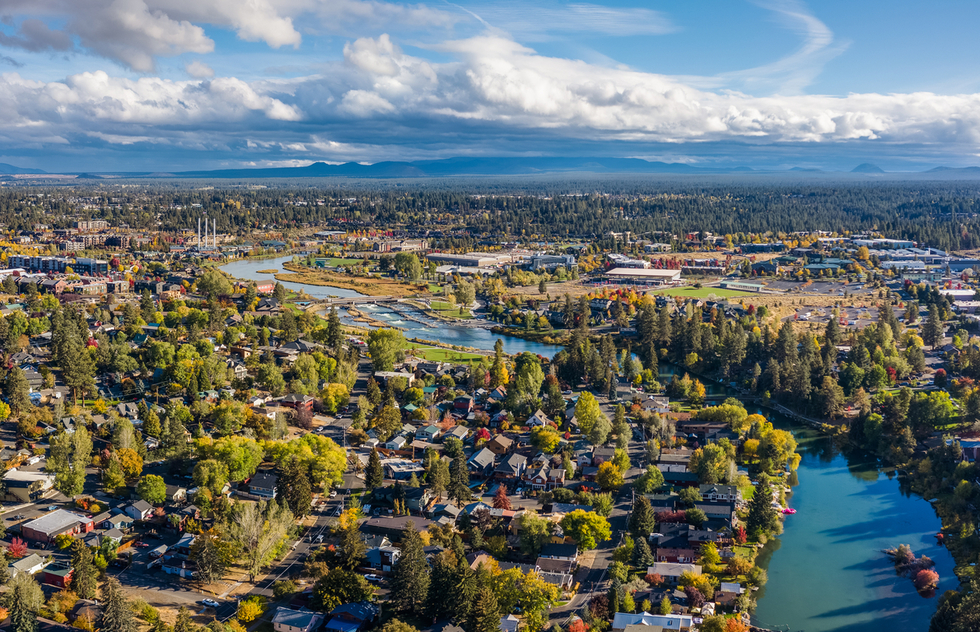 A bird's eye view of Bend, Oregon