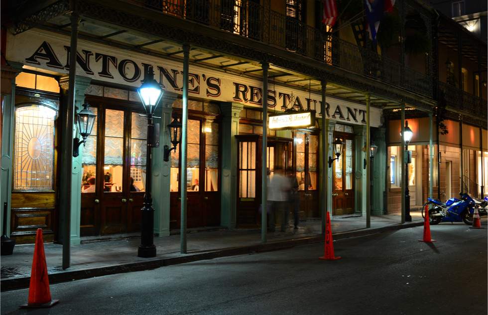 The facade of Antoine's Restaurant in New Orleans
