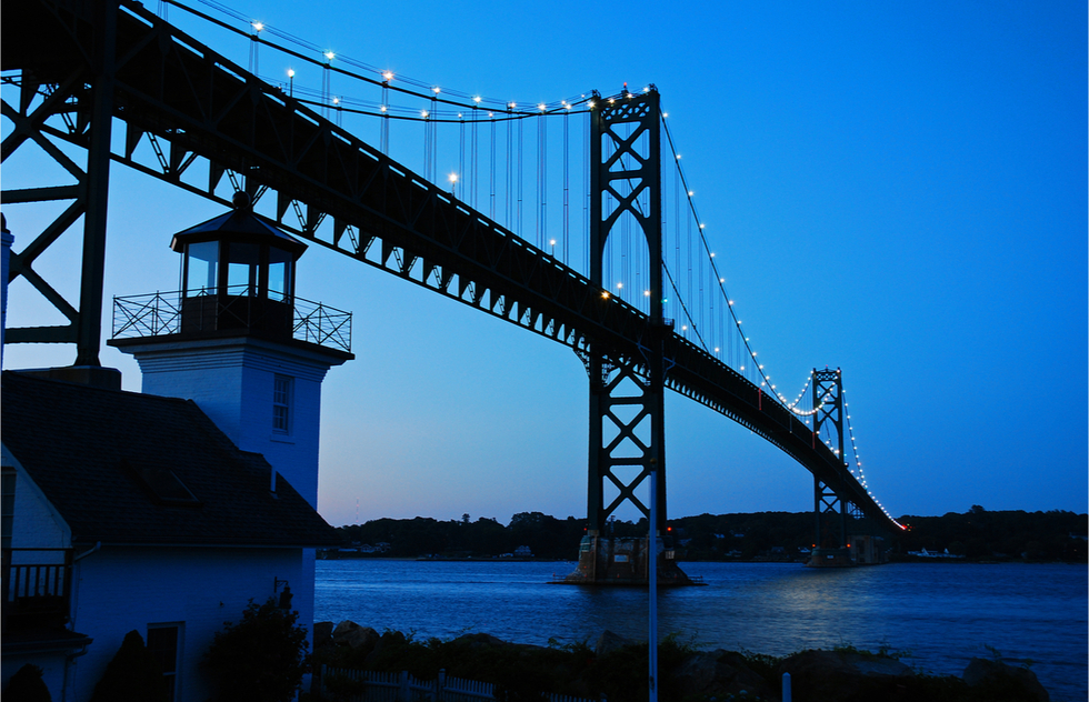 Bridge leading to Bristol, Rhode Island