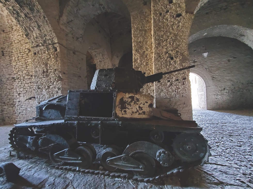 Italian tank at Gjirokastër Fortress in Albania