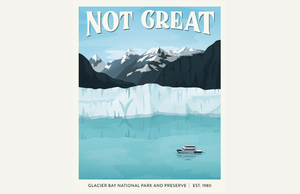 Illustration of Alaska's Glacier Bay National Park and Preserve from "Subpar Parks" by Amber Share