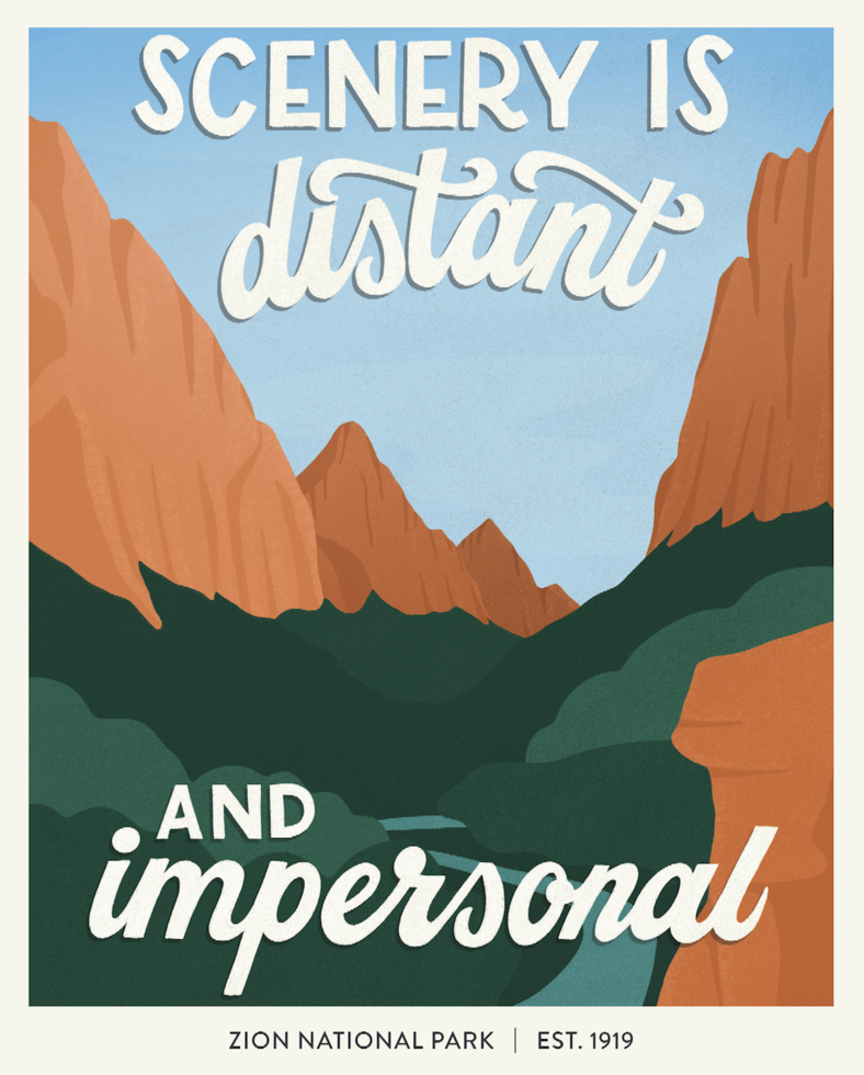 Illustration of Utah's Zion National Park from "Subpar Parks" by Amber Share