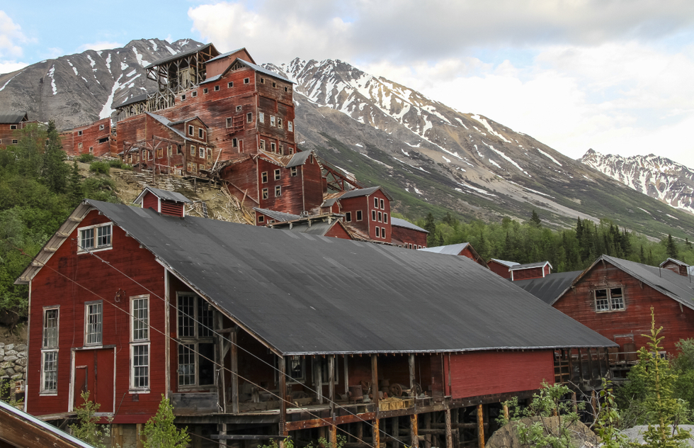 American Ghost Towns You Can Visit: Mill buildings of Kennecott in Alaska's Wrangell-St. Elias National Park & Preserve