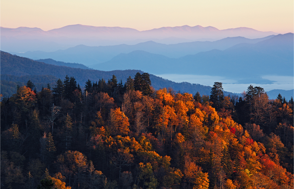 The fall's best American national parks: Great Smoky Mountains National Park, Tennessee and North Carolina