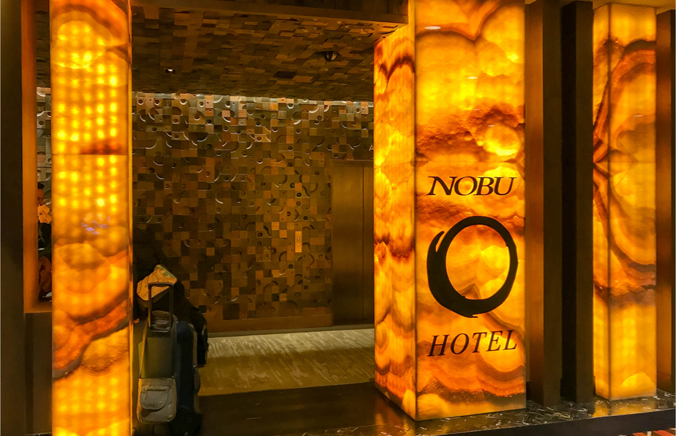 The entry to the Nobu Hotel in Las Vegas, which is co-owned by Robert DeNiro