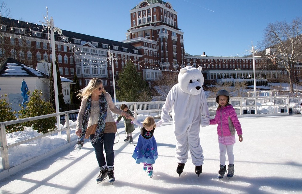 Family winter vacation ideas without skiing: The Omni Homestead Resort, Virginia