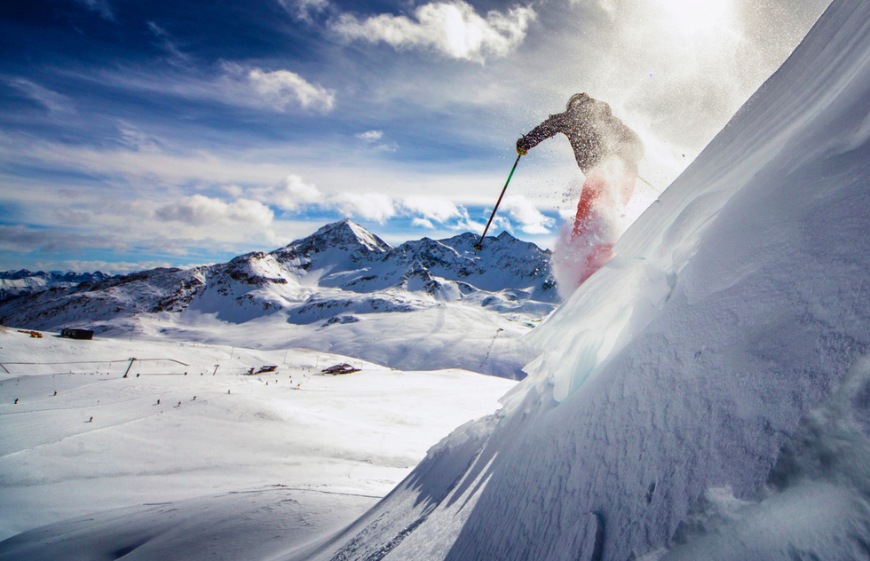 A skiier hits the slopes at Whistler Blackcomb in Canada