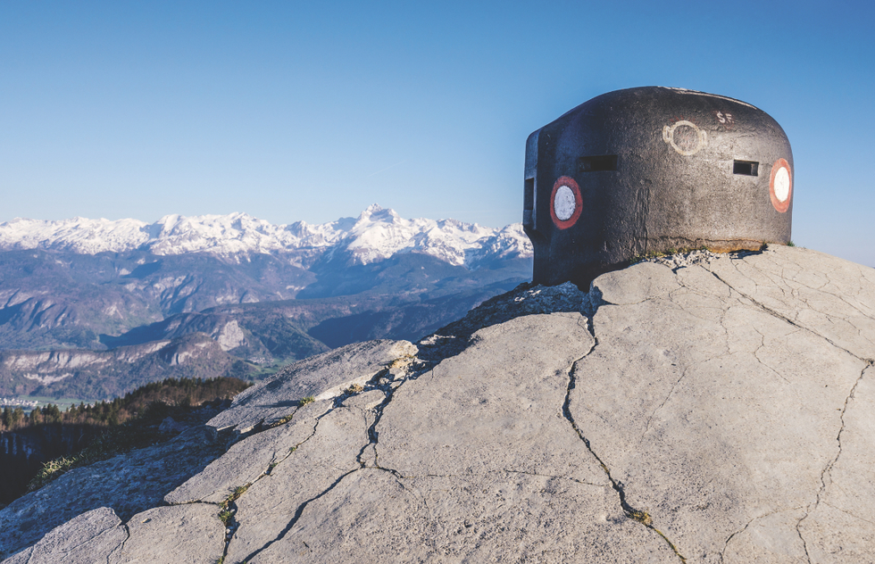 Gum emplacement on Mount Možic in Slovenia