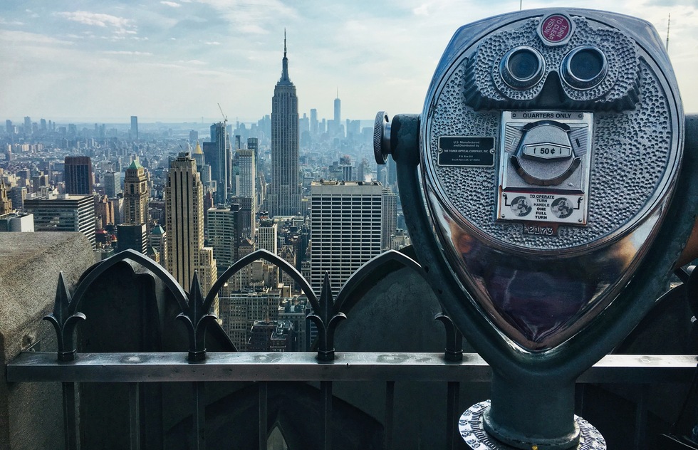 A view from Top of the Rock in Rockefeller Center, New York City