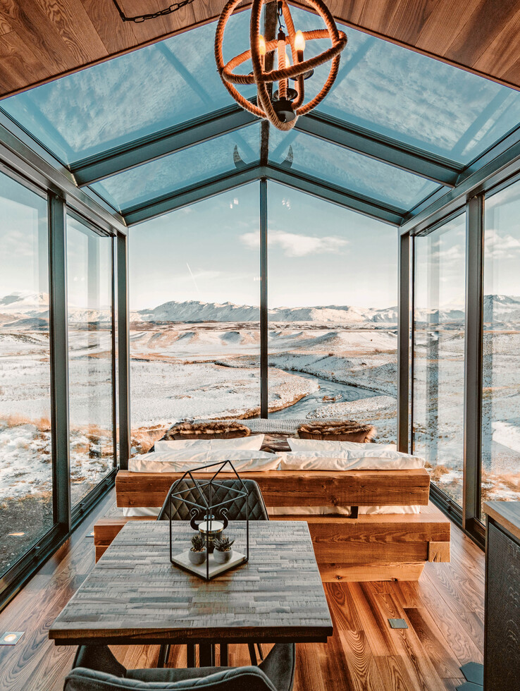 Panorama Glass Lodge in Hella, Iceland