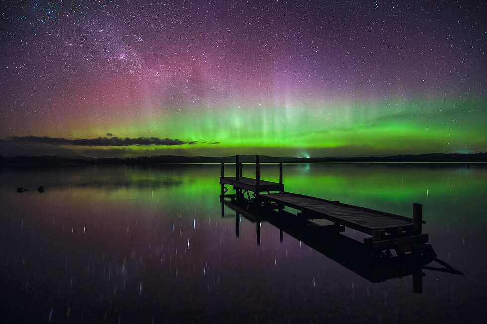 Polar lights over Tasmania, Australia