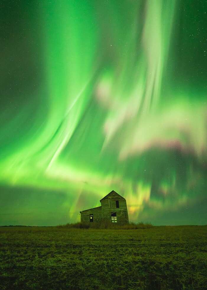 Northern lights over Regina, Saskatchewan