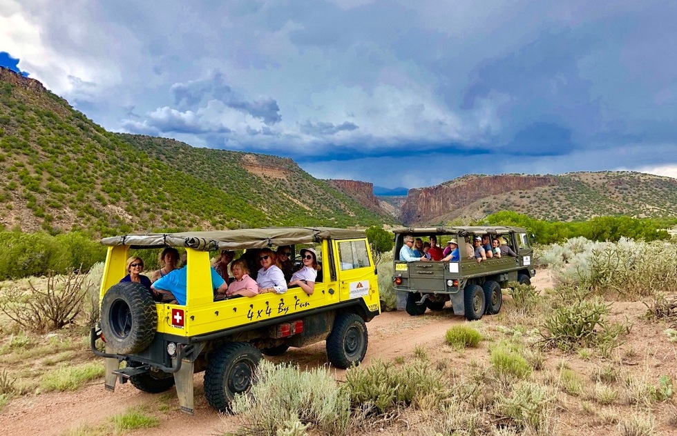 Vacation ideas for families in the American Southwest: Off-roading in a scenic canyon, New Mexico