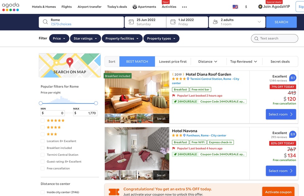 Best Hotel Reservation Websites: 4: Agoda.com
