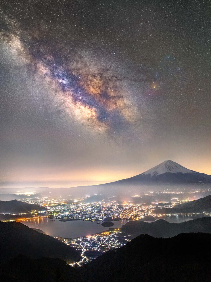 Milky Way over Mount Fuji in Japan