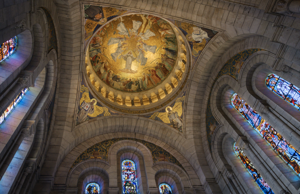 Dome of the Chapel of the Blessed Virgin in Sacré Coeur basilica in Paris