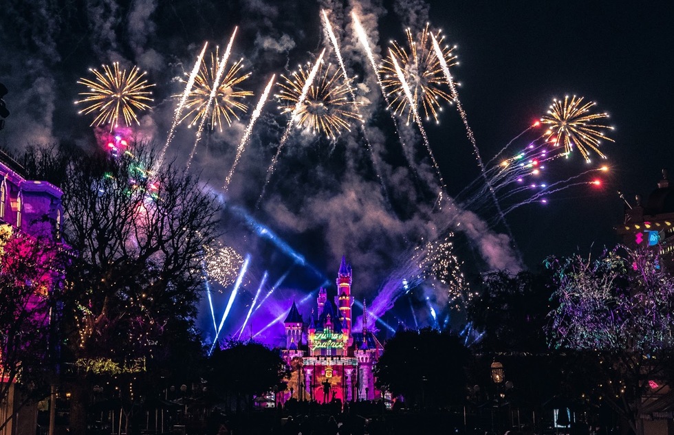 Disneyland's Disney 100: Wondrous Journey nighttime spectacular