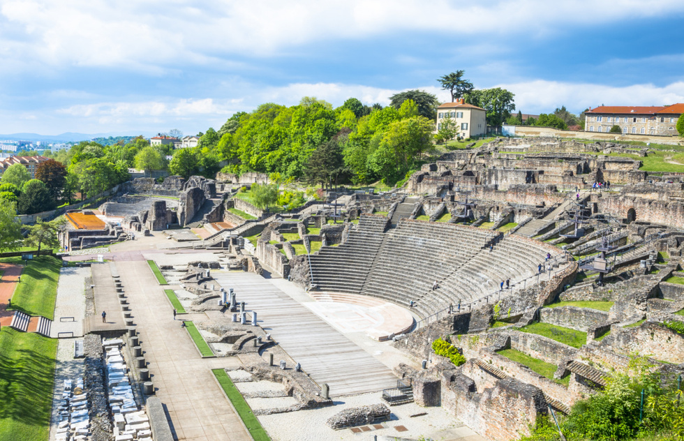 Ancient Roman amphitheater in Lyon, France