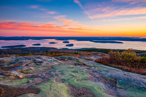 Things to Do in Acadia National Park seeing the sunrise from the summit of Cadillac Mountain