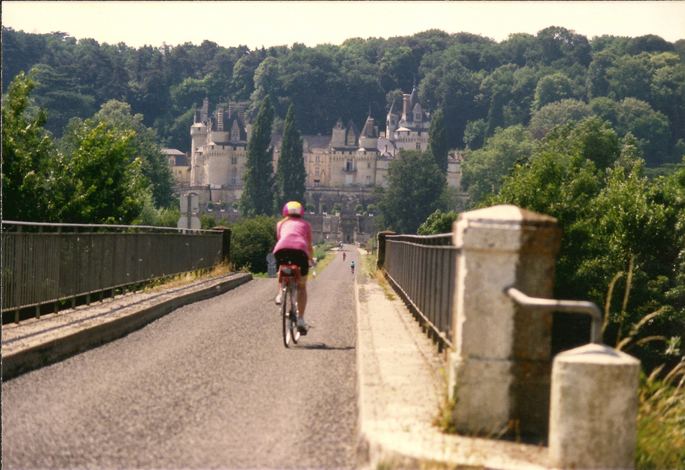 Cycling to the Chateau d'Usse in the Loire Valley in France