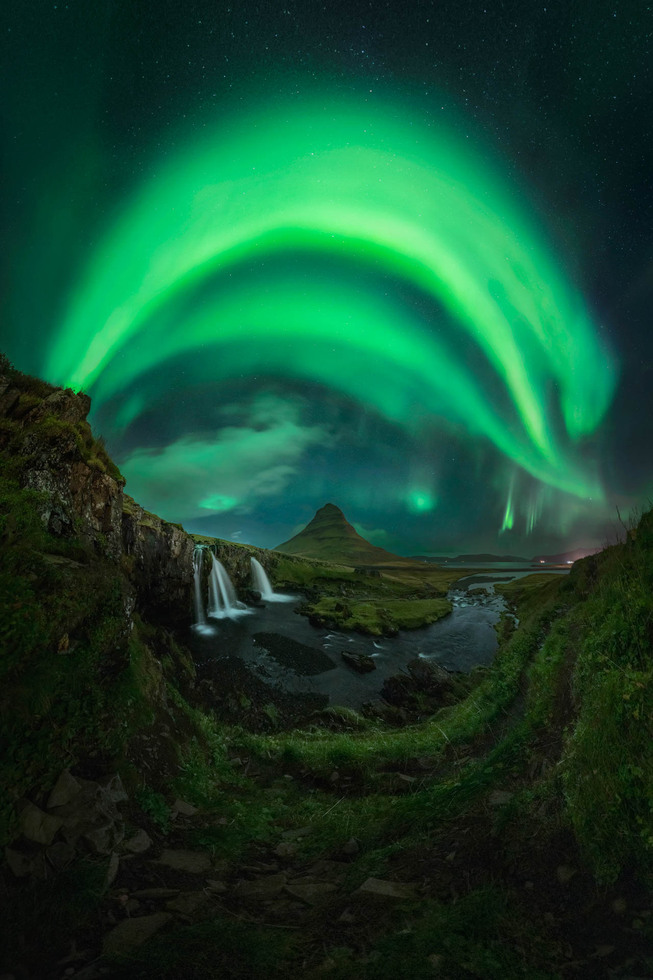 Pics of the northern lights in Iceland: Kirkjufell mountain on the Snaefellsnes Peninsula