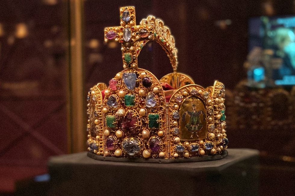 A crown at the Imperial Treasury in Vienna, Austria