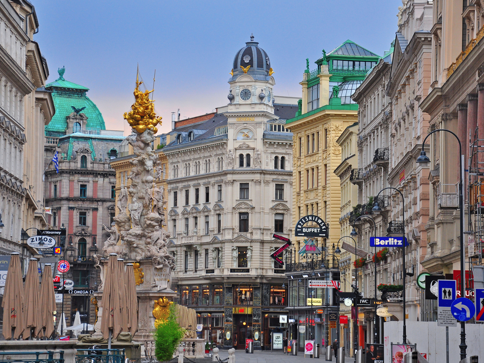 The Graben of Vienna, with the Plague Column in the forefront