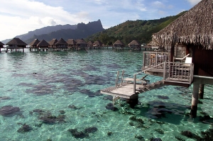 Overwater Bungalows in Moorea, French Polynesia