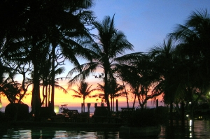 Bali sunset on Seminyak beach