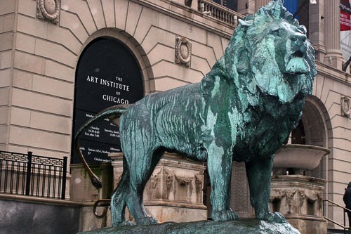 Kemeys' Bronze Lions outside the Art Institute of Chicago.